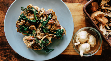 gourmet mushroom plating